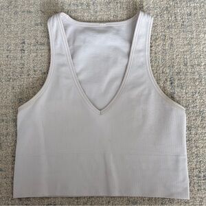 Women's Ribbed White Tank